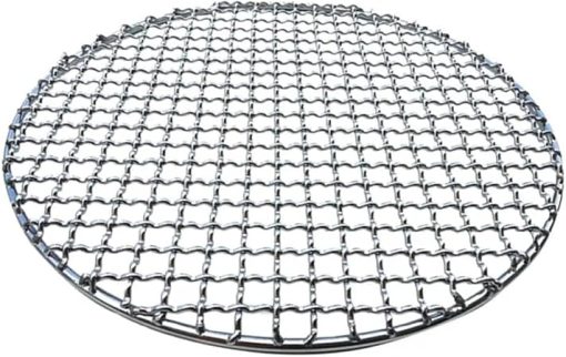BBQ Stainless Steel Round BBQ Grill Roast Mesh Net Non-Stick Barbecue Baking Pan Accessories(30.5cm)
