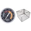 Oklahoma Joe's Analog Temperature Gauge + Stainless Steel Offset Smoker Charcoal Firebox Basket