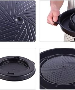 Aluminum Alloy Barbecue Plate hot Pot Cassette Furnace Non-Stick Baking pan Household Outdoor Multifunctional(D) 2