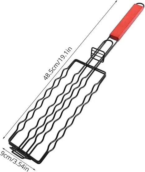 1PC Kabob Holder Grill Basket Stainless Steel BBQ Tool Hot Dog Vegetable Meat Steak Shrimp Accessories Kitchen Gadgets 2 1PC Kabob Holder Grill Basket Stainless Steel BBQ Tool Hot Dog Vegetable Meat Steak Shrimp Accessories Kitchen Gadgets - Image 2