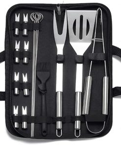 BBQ Grill Accessories Set for Men Women, 16PCS Grilling Utensils Tools Set, Stainless Steel BBQ Tools with Storage Bag,for Barbecue, Camping, Kitchen Outdoor Barbecue Tools, Easy to Carry