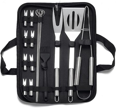 BBQ Grill Accessories Set for Men Women, 16PCS Grilling Utensils Tools Set, Stainless Steel BBQ Tools with Storage Bag,for Barbecue, Camping, Kitchen Outdoor Barbecue Tools, Easy to Carry BBQ Grill Accessories Set for Men Women, 16PCS Grilling Utensils Tools Set, Stainless Steel BBQ Tools with Storage Bag,for Barbecue, Camping, Kitchen Outdoor Barbecue Tools, Easy to Carry