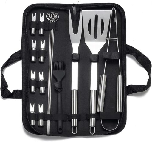 BBQ Grill Accessories Set for Men Women, 16PCS Grilling Utensils Tools Set, Stainless Steel BBQ Tools with Storage Bag,for Barbecue, Camping, Kitchen Outdoor Barbecue Tools, Easy to Carry