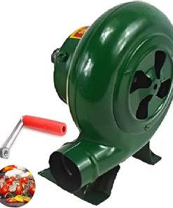 Hand Crank Blacksmith Forge Blower, Iron Gear Popcorn Fan Manual Fan, Cooking Manual BBQ Air Blower, Portable Fast Fire Starter Bellows, Outdoor Barbecue Charcoal Grills Accessories(120W)