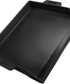 Criditpid Cast Iron Griddle for Gas Grill, Universal Flat Top Plate Cooking Griddle for Charcoal Grills/Gas Stoves, 18.6" x 14" BBQ Grill Griddle Plate Insert for Weber, Nexgrill, Charbroil, Camp Chef