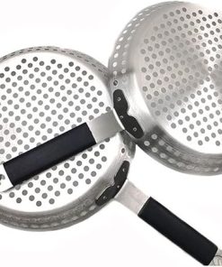 Stainless Steel Round Multi Holes Oil Draining Barbecue Roast Chicken Tray Grilling Rack 2