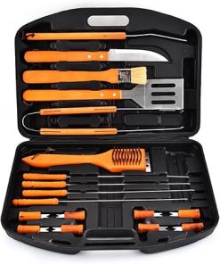 19pcs Heavy Duty BBQ Tools, Multifunctional Stainless Steel Grill Utensils with Storage Box, Portable Grilling Accessories Kit for Camping, Backyard