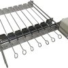 Tabletop Auto Flip Rotisserie Kit Universal Replacement Skewer Kebab Barbecue Grill DS Quick Install spit Outdoor Camping BBQ kebabish Free Width Adjustment Cooking Tool Accessories (S)