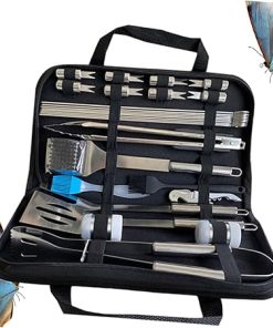 28pc BBQ Tool Set Grill Utensils Set Stainless Steel Camp Utensils with Brush Fork Clamp 2