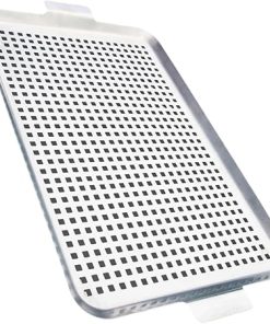 Functional Stainless Steel BBQ Grills Pan Set with Perforated Plate and Handle for Outdoor Grilling Vegetables Fish