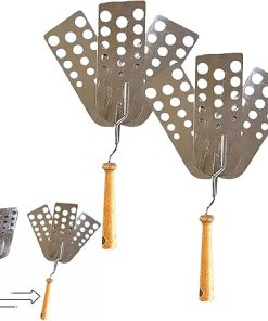 Creative Hot Meat Patty Spatula, Stainless Steel Expandable Triple 3-Blade Spatula, BBQ Grill Clamp Spatulas for Grilling, Smoking, Cooking, Gift for Cook(2PC)