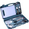 16pcs Grill Accessories Stainless Steel BBQ Set Outdoor Portable Grilling Tools Set for Family Gatherings Outdoor Activities with Fork, Skewers, Oil Brush, Shovel, Grill Tongs 3