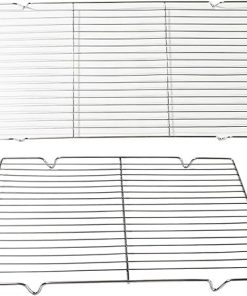 BBQ 1PCS Stainless Steel Mat Net Grid Shape Rectangle Grill Grilling Mesh Net BBQ Tools Square Barbecue Net Barbecue Stove Parts Accessories(L) 2
