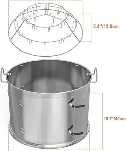 only fire Stainless Steel Grill Cooking Smoking Attachment, Charcoal, Rib Hanging System for Weber 22 inch Kettle Grills – Turns Your Kettle into Smoker 2