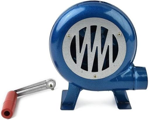 Hand Crank Blacksmith Forge Blower, Manual Iron Gear BBQ Blower, Cooking Manual BBQ Air Blower, Manual BBQ Blower with Hand Crank Tool, Grill Starter Flame Exciter, Metal Fan Blade(200W)