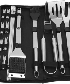 XPSSJMU BBQ Tools Set, BBQ Grill Cutlery Set 21 Pieces Stainless Steel BBQ Tools for Outdoor Camping BBQ