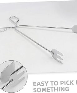 Totority 2Pcs Charcoal Tongs Ergonomic Firewood Clip for Outdoor Grilling Charcoal Burner Household Barbecue Tools 2