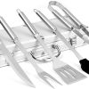 Stainless Steel Grill Accessories with Carry Case, 5 PCS Grill Accessories, Professional Grill Tools Set for Camping/Backyard Barbecue