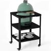 Grill Table for Large Big Green Egg, Modular Nest Frame Grill Stand with Wheel and Hook, Family Outdoor Cooking Rack for Barbecue, Compatible with M/L Model Big Green Eggs