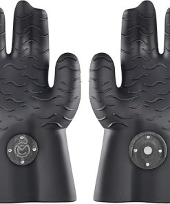 Magnetic BBQ Grill Gloves – Heat Resistant, Patented Magnetic Safety Clip Easy On & Off, Firefighter-Designed, Dishwasher-Safe, Waterproof, Perfect for Grilling, Smoking, Frying, Baking