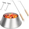 BBQ Whirlpool with Meat Hooks for Weber Kettle 22/26.75 WSM Smokey Mountain,XL Kamado,XL Big Green Egg,Stainless Steel Barbecue Charcoal Grill Accessories,Medium Size-13"