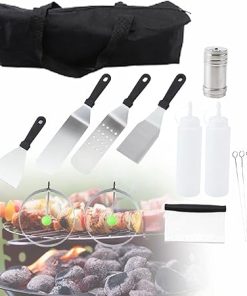 MaGiLL BBQ Grill Tools Set, Barbecue Accessories Stainless Steel Utensil Kit, with Heat Resistant Handle and Hanging Ring, for Indoor & Outdoor Party