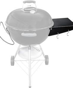 GRISUN Grill Table Shelf and Lid Holder for Weber Kettle Grills 22 Inches, Charcoal Grill Side Table Shelf and Slide a Side Lid Prop, Charcoal Grill Accessories for Weber, (Grill No Included)