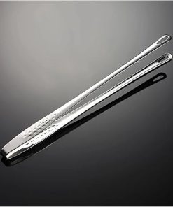 BBQ Tongs, BBQ Slim 304 Stainless Steel Tongs BBQ Food Steak Clip Wide Tail Serving Barbecue Tongs Long Cooking Kitchen Accessories 9/12inch Accessories(Silver 12inch)