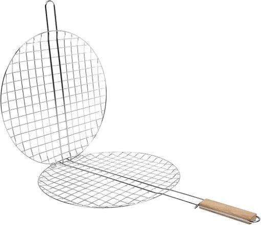 BESPORTBLE Versatile Outdoor Cooking Rack Large Round Grill Net for Barbecue Fish Meat Grilling Accessory