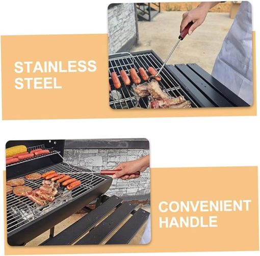 Mipcase 4sets BBQ Meat Hook Food Flipper Stainless Steel Grill Utensil Outdoor Cooking Tool 2pcs*4 - Image 2
