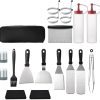 15pc BBQ Tool Set Outdoor Grilling Accessories Multi-Function Grill Clip Portable Grill Fork Barbecue Supply Squirrel Cage Blower Fan Griddle Accessories Kit 3