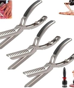 Rib Prep Pro Tool, BBQ Rib Skinner Membrane Removal Tool, Effortless BBQ Rib Preparation Tools, Kitchen Stainless Steel Skin Grilling Removal Scissors with Arc Clamp & Non-Slip Grip