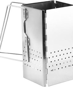 Charcoal Chimney, 6 x 6 x 11 Heavy Duty Charcoal Chimney Starter, Stainless Steel Foldable Starter with Handle, Portable for Grill Outdoor Cooking