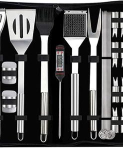Barbecue Tools,24Pcs Heavy Duty Stainless Steel BBQ Set Accessories Utensil with Storage Bag Grill Kit for Camping Family Picnic Party Father’s Day 2