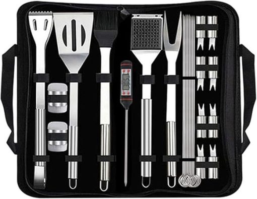 Barbecue Tools,24Pcs Heavy Duty Stainless Steel BBQ Set Accessories Utensil with Storage Bag Grill Kit for Camping Family Picnic Party Father's Day - Image 2