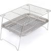 3 Pieces Barbecue Grill Stainless Steel Accessories Kitchen Tools Picnic Portable Foldable Household Accessories for Outdoor Use