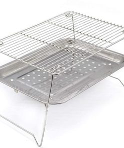 3 Pieces Barbecue Grill Stainless Steel Accessories Kitchen Tools Picnic Portable Foldable Household Accessories for Outdoor Use