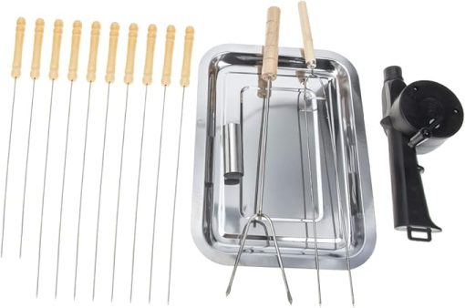 VOSAREA BBQ Tool Set 15pc Grill Accessories Kit Outdoor Grill Tools Squirrel Cage Blower Fan