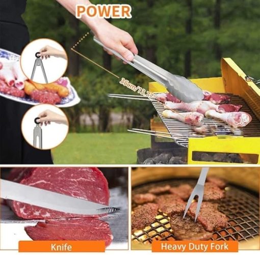 35Pcs BBQ Grill Grilling Accessories Tools Set,Barbecue Tool Set with Steel Fork, Stainless Steel Tongs and Spatula,BBQ Tools for Grill Outdoor - Image 2