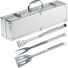 Mikikit 1 Set Stainless Steel Grill Tool with Burger Press Basting Brush and Spatula for Outdoor Cooking and Camping Complete Grilling for Food Enthusiasts 3