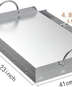 MYCENSE Universal Stainless Steel Cooking Griddle 23″ x 16″ Removable Handles Non Stick Grilling Cookware BBQ Tools for Tailgating 2