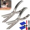 Grilled Fish Clip Stainless Steel Mesh Clip Barbecue Skewer Household Grill Net Set 3