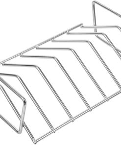 Grill for Charcoal Racks Barbecue Accessories Outdoor Stackable Rib Rack Grate Mesh Portable Barbecue Rack Barbecue Tool Silver Stainless Steel Wire