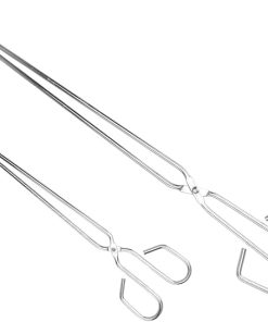 2Pcs Extended Charcoal Clamp Heavy Duty Tongs Sturdy Firewood Tong for Outdoor Grilling Long Handle Grill Accessory for Charcoal and Firewood