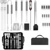 Barbecue Tools,24Pcs Heavy Duty Stainless Steel BBQ Set Accessories Utensil with Storage Bag Grill Kit for Camping Family Picnic Party Father's Day