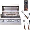 Lion Premium Grills 32" 4-Burner Propane Gas Grill L75000 with 5 in 1 BBQ Tool Set