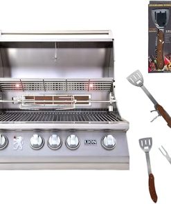 Lion Premium Grills 32" 4-Burner Natural Gas Grill L75000 with 5 in 1 BBQ Tool Set