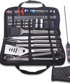 Griddle Accessories, 32 Pcs Flat Top Grill Accessories, Griddle Accessories Kit with Griddle Spatula, Scraper, Tongs and Egg Rings, Stainless Steel Griddle Tools Set for Outdoor and Camping