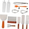 Stainless Steel Barbecue Shovel Set, Multifunctional Outdoor Barbecue Tools, Anti-scalding Barbecue Shovel, Wear-Resistant Barbecue Tools, Outdoor Barbecue Accessories (White-Fruit peach5) 4