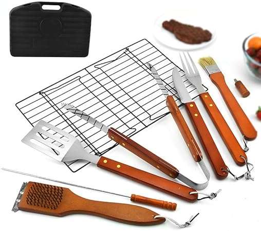 BBQ Tool Combination Set Stainless Steel Portable Carrying Case BBQ 18 Piece BBQ Set BBQ Tool Combination Set Stainless Steel Portable Carrying Case BBQ 18 Piece BBQ Set